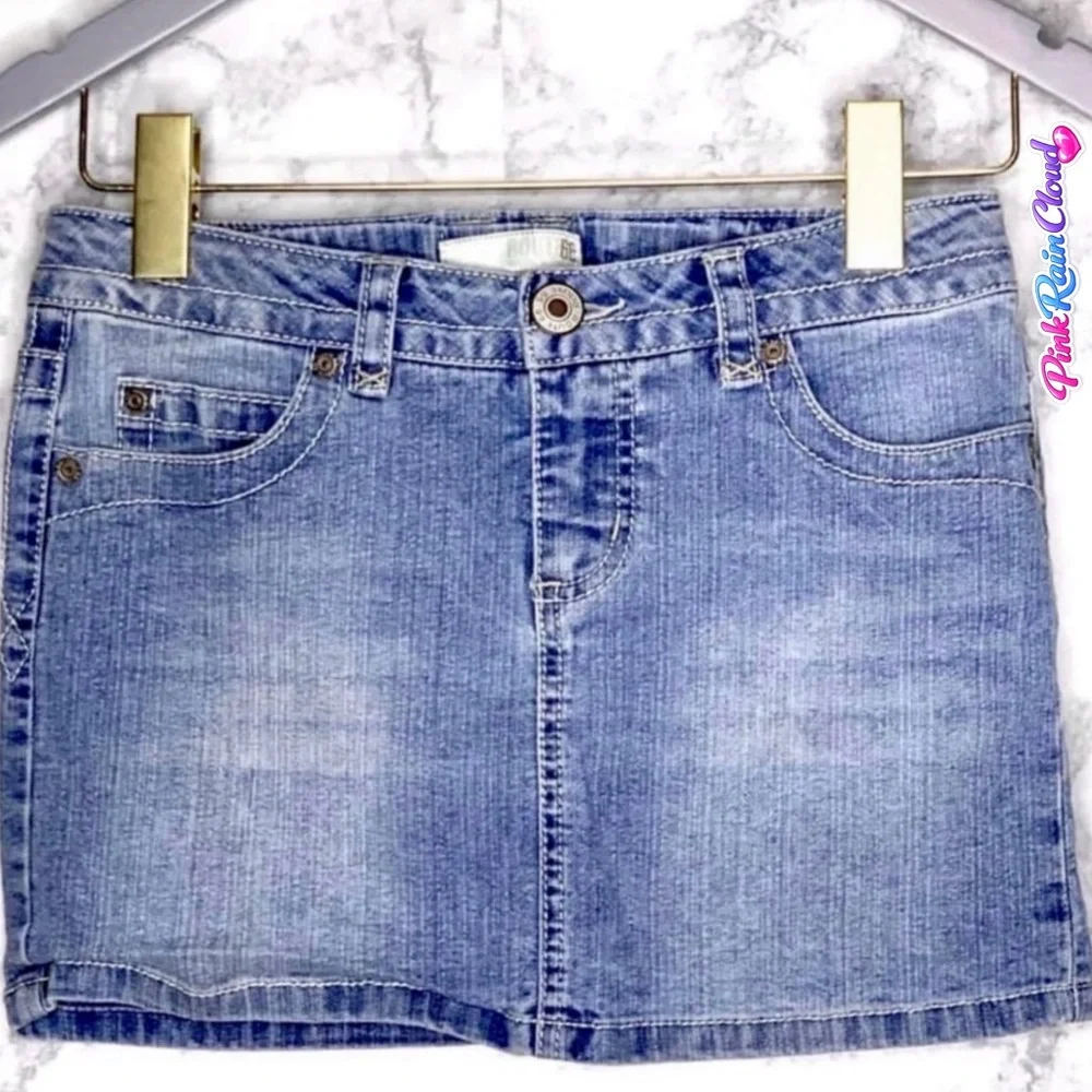 Route 66 Girls Y2K Light Wash Denim Mini Skirt Size 12